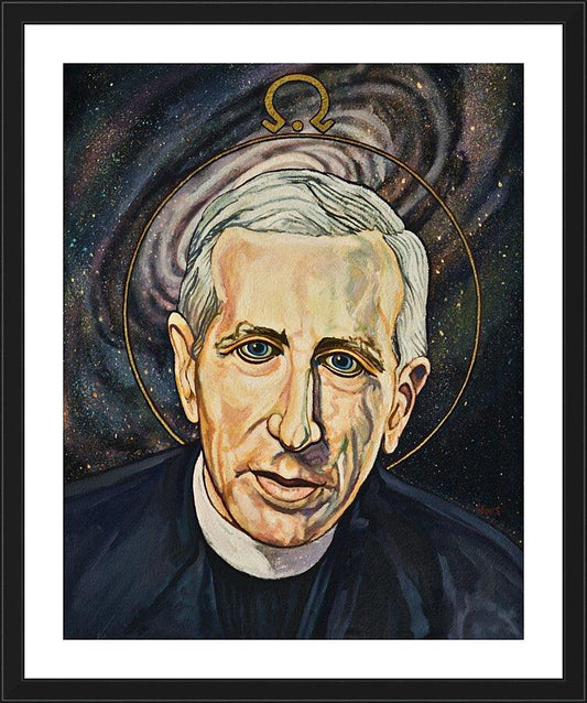 Wall Frame Black, Matted - Fr. Pierre Teilhard de Chardin by Lewis Williams, OFS - Trinity Stores