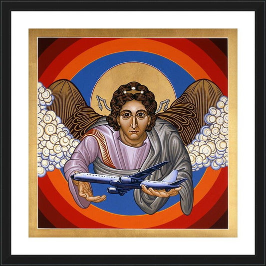 Wall Frame Black, Matted - St. Raphael Archangel by Louis Williams, OFS - Trinity Stores