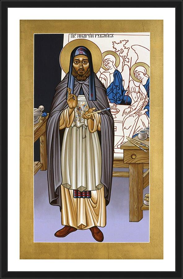 Wall Frame Black, Matted - St. Andrei Rublev by Louis Williams, OFS - Trinity Stores