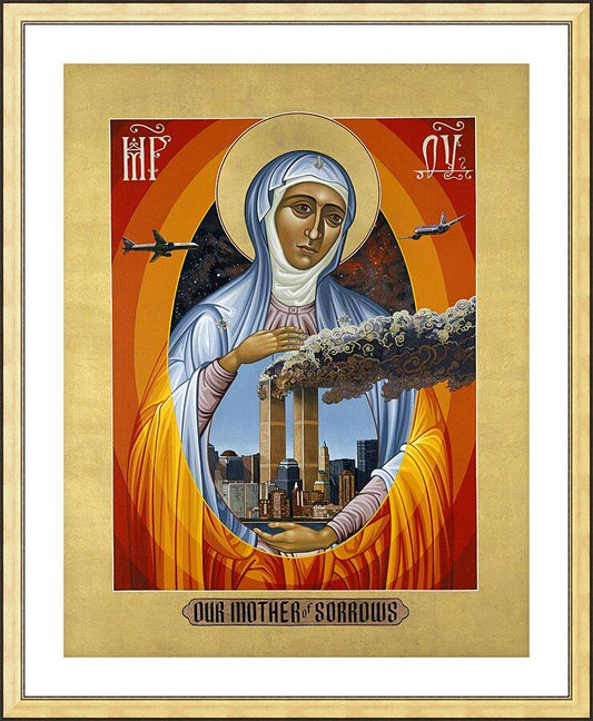 Wall Frame Gold, Matted - Mater Dolorosa - Mother of Sorrows by Lewis Williams, OFS - Trinity Stores