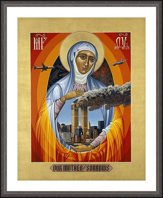 Wall Frame Espresso, Matted - Mater Dolorosa - Mother of Sorrows by Lewis Williams, OFS - Trinity Stores