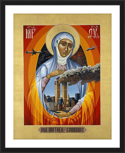 Wall Frame Black, Matted - Mater Dolorosa - Mother of Sorrows by Lewis Williams, OFS - Trinity Stores