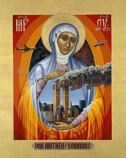 Wall Frame Gold, Matted - Mater Dolorosa - Mother of Sorrows by Lewis Williams, OFS - Trinity Stores