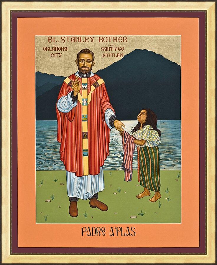 Wall Frame Gold - Bl. Stanley Rother by Lewis Williams, OFS - Trinity Stores