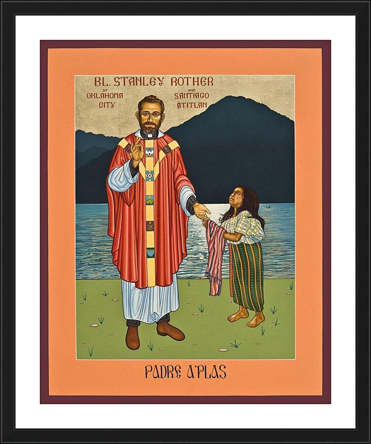 Wall Frame Black, Matted - Bl. Stanley Rother by Lewis Williams, OFS - Trinity Stores