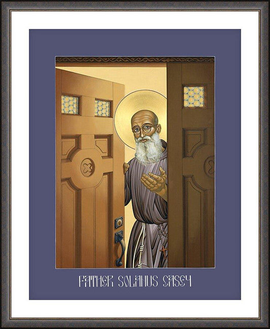 Wall Frame Espresso, Matted - Bl. Solanus Casey by Lewis Williams, OFS - Trinity Stores