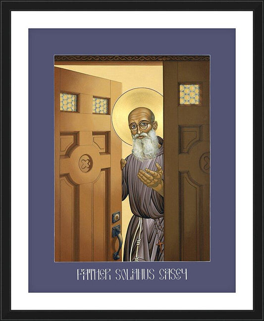 Wall Frame Black, Matted - Bl. Solanus Casey by Lewis Williams, OFS - Trinity Stores