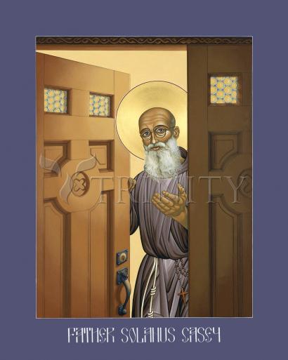 Wall Frame Black, Matted - Bl. Solanus Casey by Lewis Williams, OFS - Trinity Stores