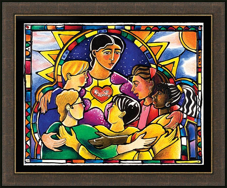 Wall Frame Espresso - All Are Welcome by Br. Mickey McGrath, OSFS - Trinity Stores