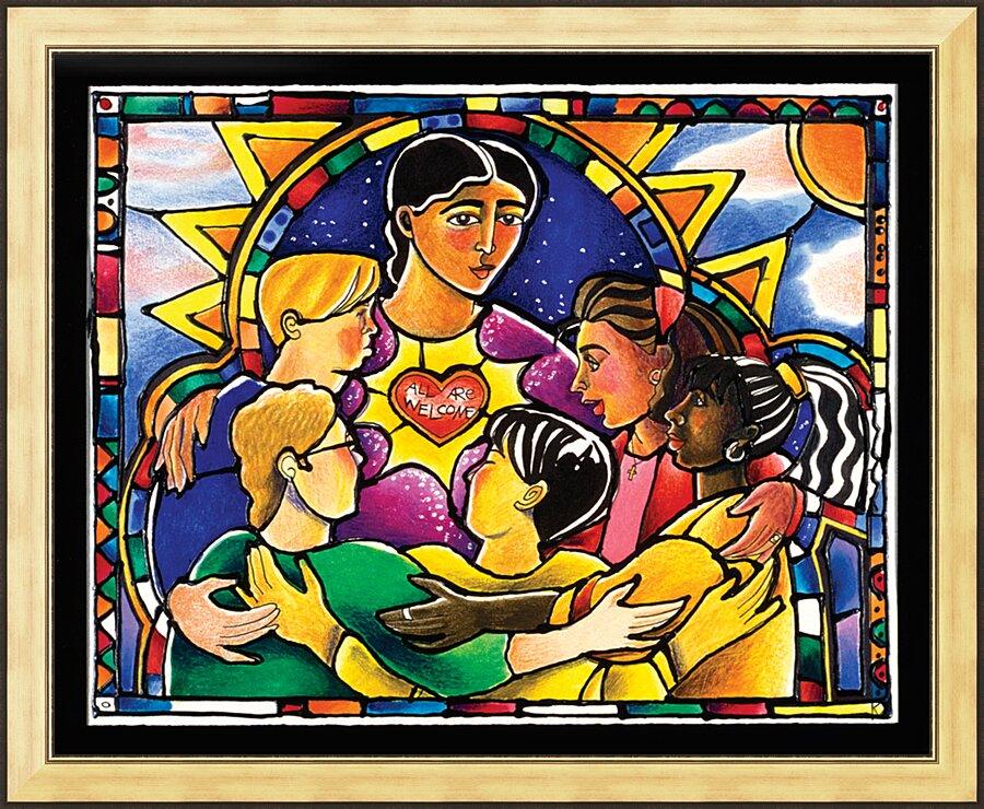 Wall Frame Gold - All Are Welcome by Br. Mickey McGrath, OSFS - Trinity Stores