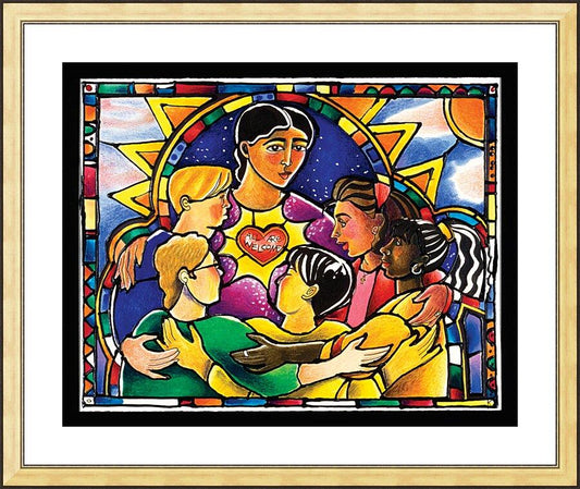 Wall Frame Gold, Matted - All Are Welcome by Br. Mickey McGrath, OSFS - Trinity Stores