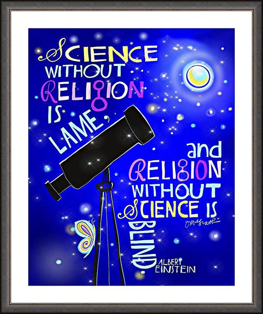Wall Frame Espresso, Matted - Albert Einstein Saying by Br. Mickey McGrath, OSFS - Trinity Stores