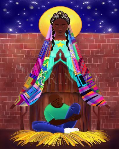 Wall Frame Black, Matted - Mary, Comfort of the Afflicted by Br. Mickey McGrath, OSFS - Trinity Stores