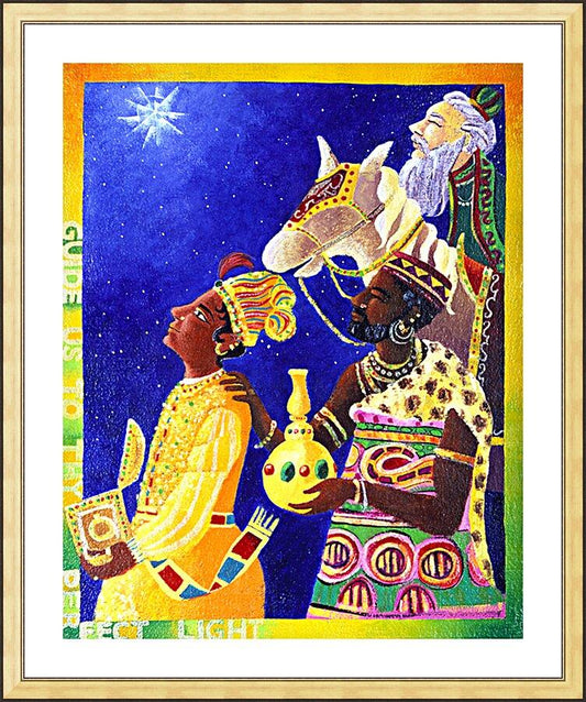 Wall Frame Gold, Matted - Magi by Br. Mickey McGrath, OSFS - Trinity Stores