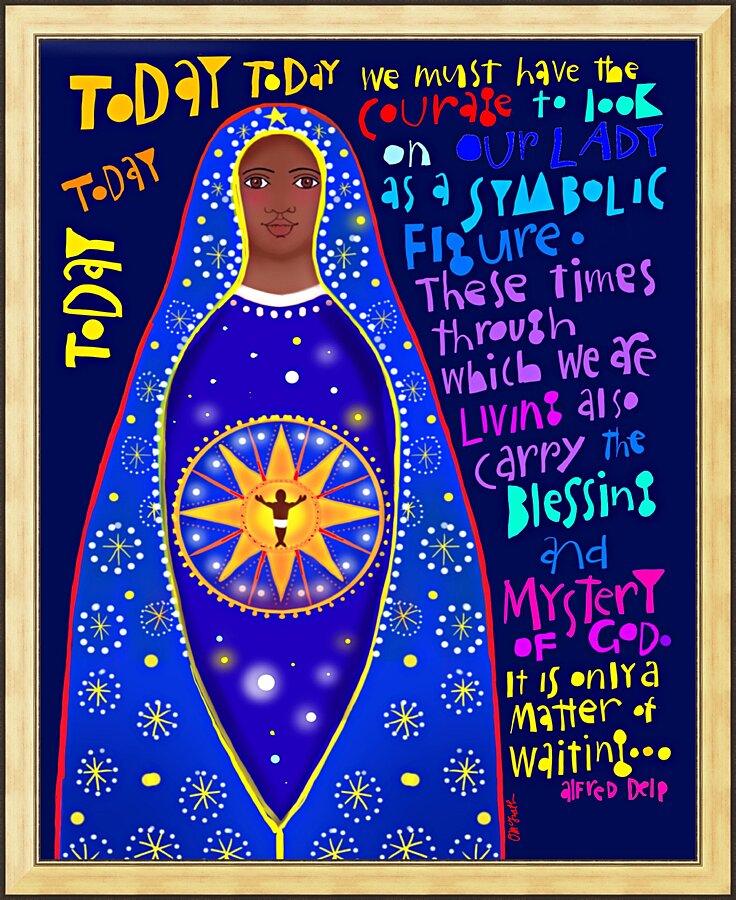 Wall Frame Gold - Our Lady as Symbolic Figure - Alfred Delp by Br. Mickey McGrath, OSFS - Trinity Stores