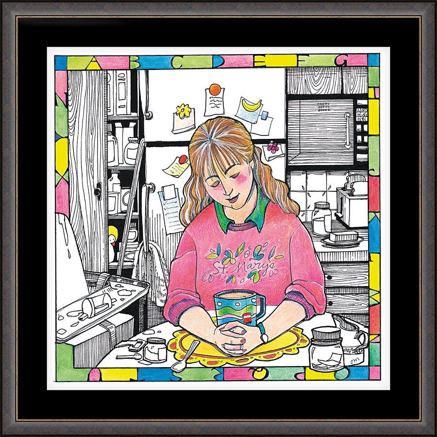 Wall Frame Espresso, Matted - St. Anna the Prophetess by Br. Mickey McGrath, OSFS - Trinity Stores