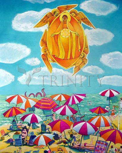 Wall Frame Gold, Matted - Mary, Assumption Over Bethany by Br. Mickey McGrath, OSFS - Trinity Stores