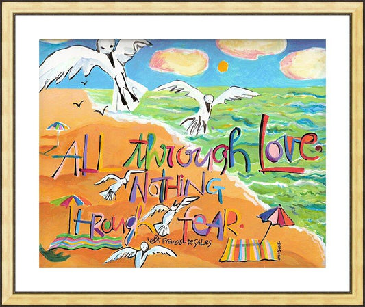 Wall Frame Gold, Matted - All Through Love by Br. Mickey McGrath, OSFS - Trinity Stores
