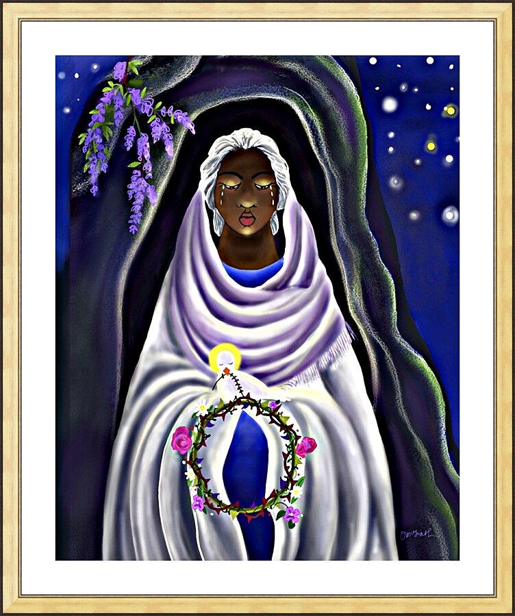 Wall Frame Gold, Matted - Mother Mary at Tomb by Br. Mickey McGrath, OSFS - Trinity Stores