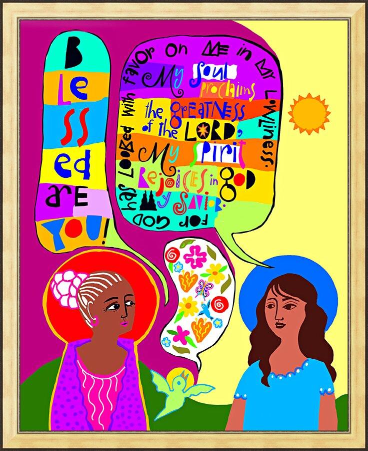 Wall Frame Gold - Visitation - Blessed Are You by Br. Mickey McGrath, OSFS - Trinity Stores