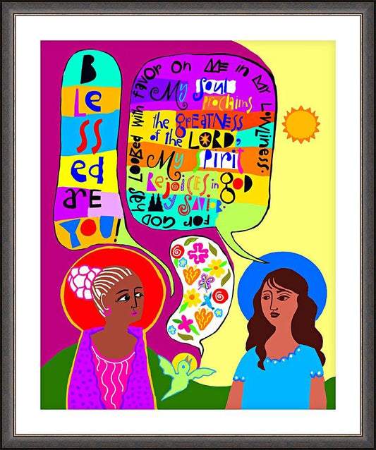 Wall Frame Espresso, Matted - Visitation - Blessed Are You by Br. Mickey McGrath, OSFS - Trinity Stores