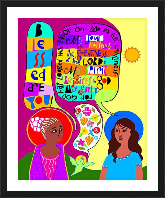 Wall Frame Black, Matted - Visitation - Blessed Are You by Br. Mickey McGrath, OSFS - Trinity Stores