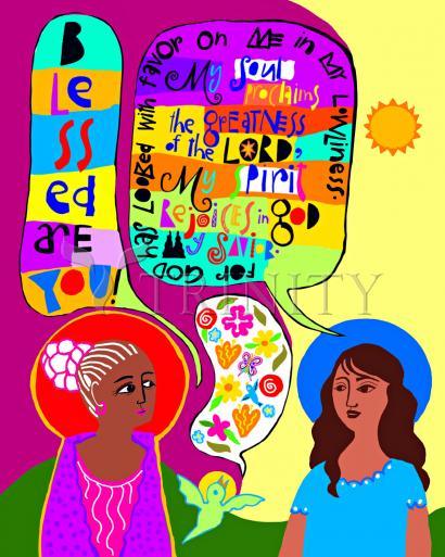 Wall Frame Gold, Matted - Visitation - Blessed Are You by Br. Mickey McGrath, OSFS - Trinity Stores