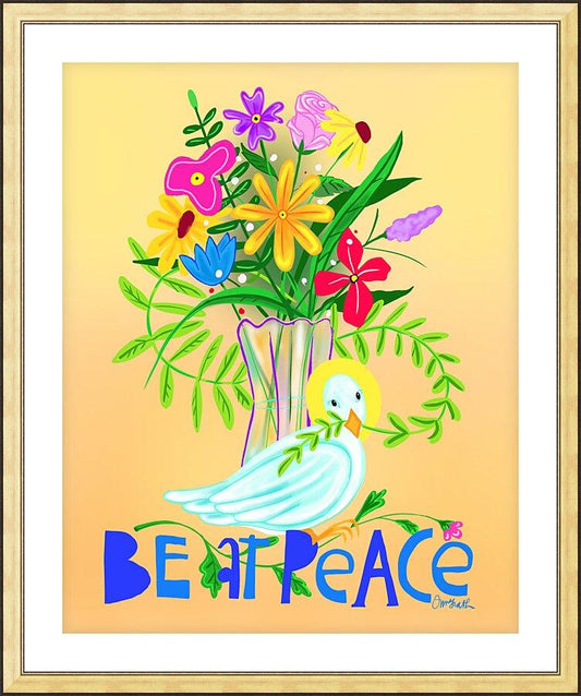 Wall Frame Gold, Matted - Be At Peace by Br. Mickey McGrath, OSFS - Trinity Stores