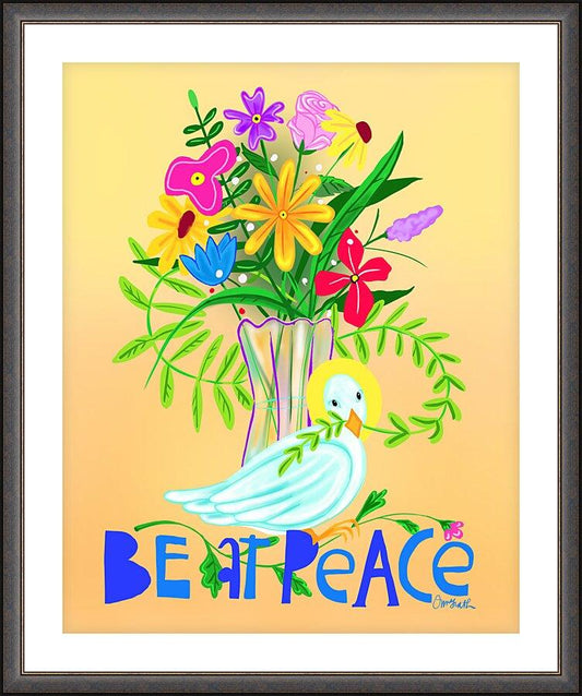Wall Frame Espresso, Matted - Be At Peace by Br. Mickey McGrath, OSFS - Trinity Stores