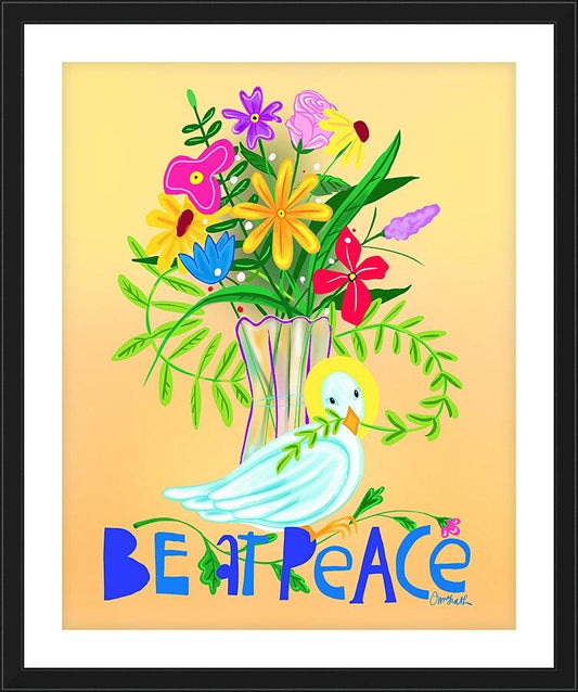 Wall Frame Black, Matted - Be At Peace by Br. Mickey McGrath, OSFS - Trinity Stores