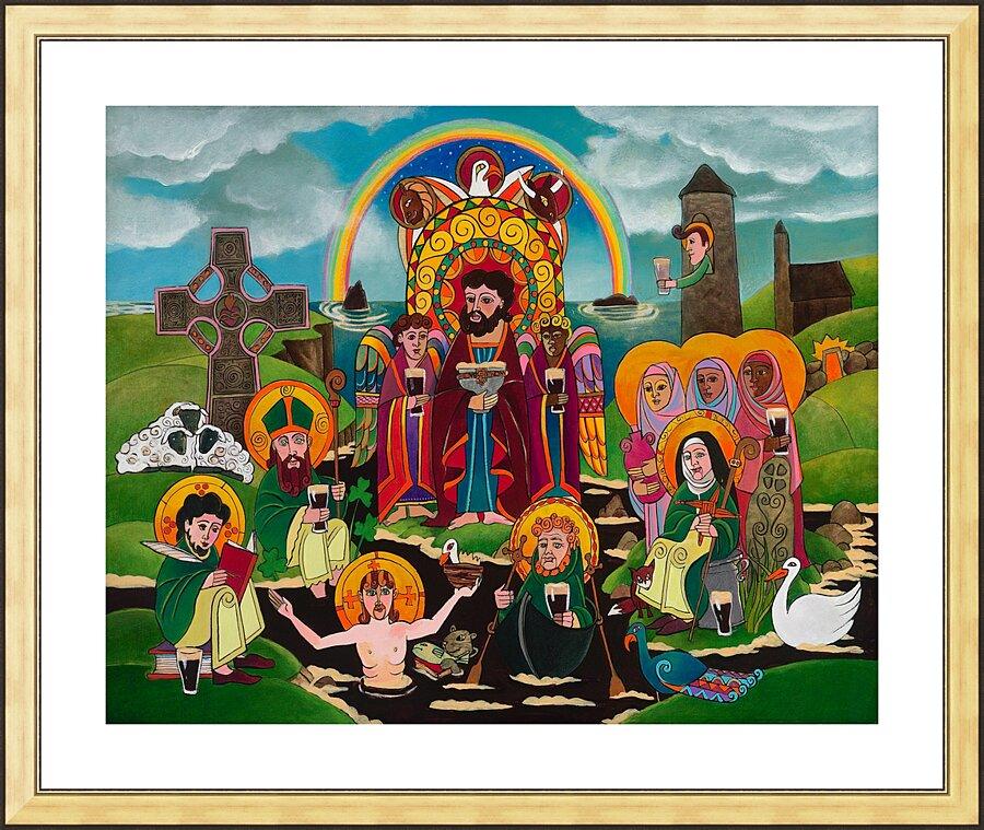 Wall Frame Gold, Matted - St. Brigid's Lake of Beer by Br. Mickey McGrath, OSFS - Trinity Stores