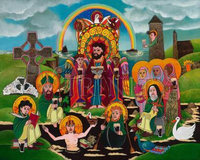 Wall Frame Black, Matted - St. Brigid's Lake of Beer by Br. Mickey McGrath, OSFS - Trinity Stores