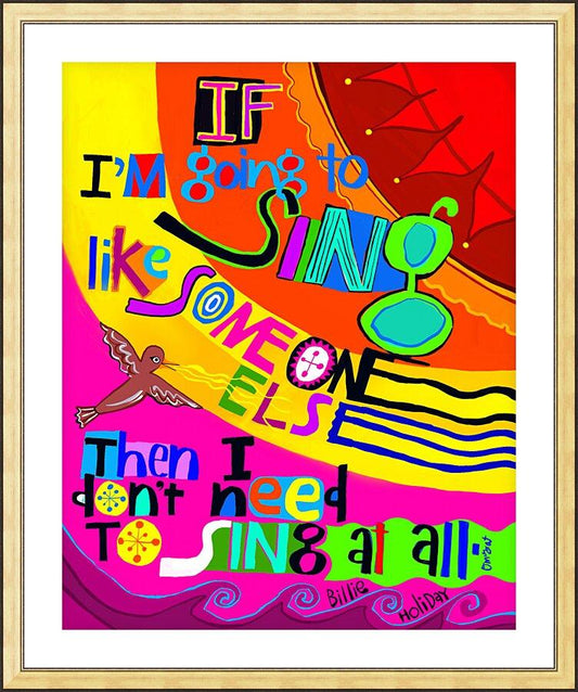 Wall Frame Gold, Matted - Billie Holiday by Br. Mickey McGrath, OSFS - Trinity Stores