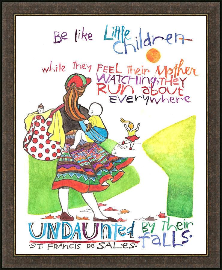 Wall Frame Espresso - Be Like Little Children 2 by Br. Mickey McGrath, OSFS - Trinity Stores