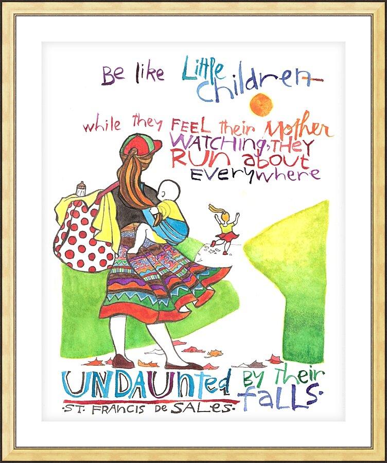 Wall Frame Gold - Be Like Little Children 2 by Br. Mickey McGrath, OSFS - Trinity Stores