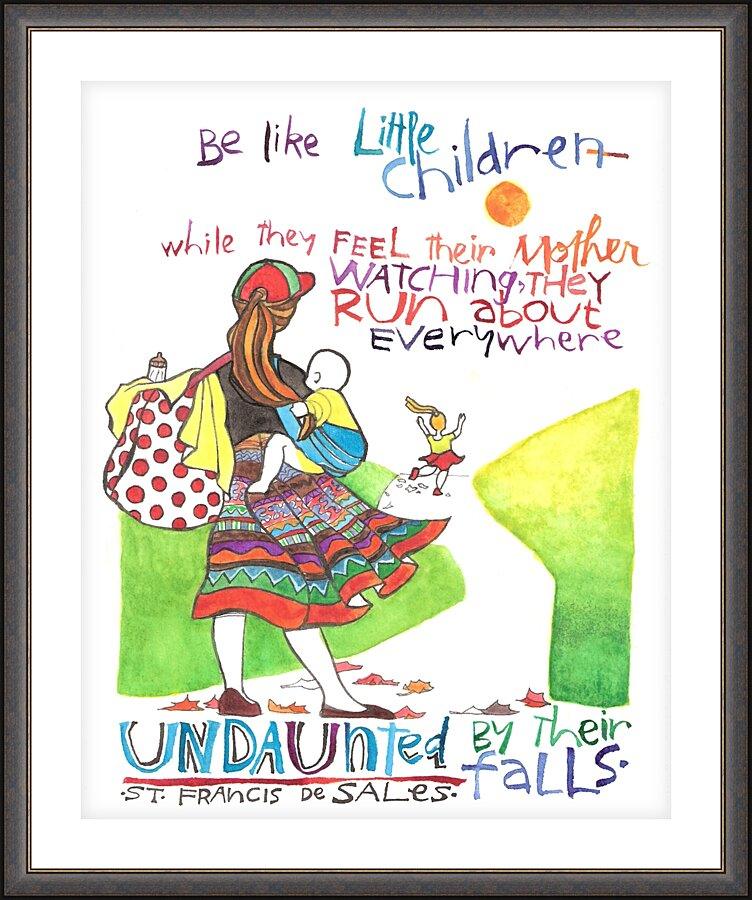 Wall Frame Espresso - Be Like Little Children 2 by Br. Mickey McGrath, OSFS - Trinity Stores