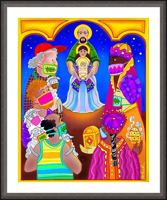 Wall Frame Espresso, Matted - Beneath the Masks by Br. Mickey McGrath, OSFS - Trinity Stores