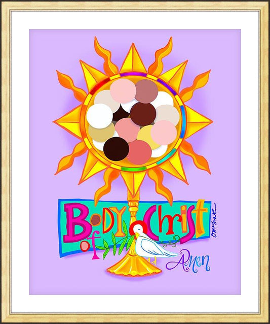 Wall Frame Gold, Matted - Body of Christ by Br. Mickey McGrath, OSFS - Trinity Stores