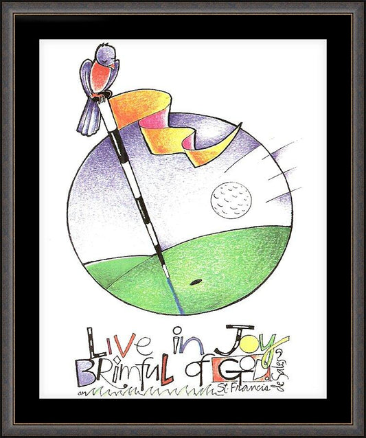 Wall Frame Espresso, Matted - Golfer: Brimful of Joy by Br. Mickey McGrath, OSFS - Trinity Stores