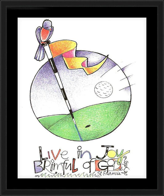Wall Frame Black, Matted - Golfer: Brimful of Joy by Br. Mickey McGrath, OSFS - Trinity Stores