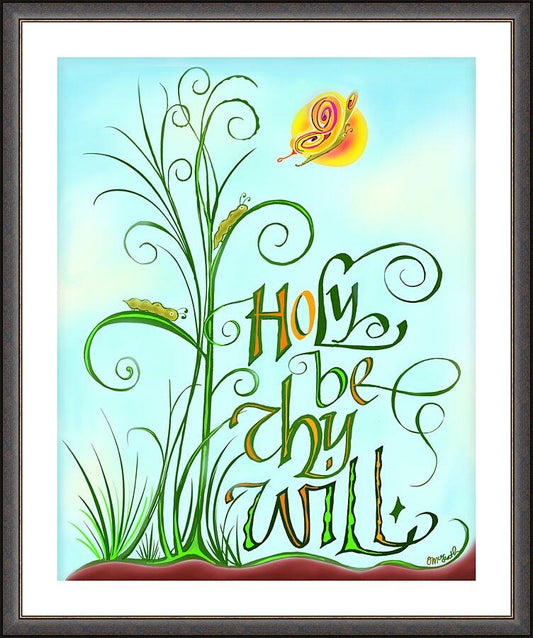 Wall Frame Espresso, Matted - Holy Be Thy Will by Br. Mickey McGrath, OSFS - Trinity Stores