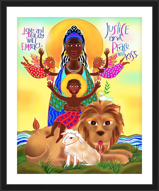 Wall Frame Black, Matted - Love and Beauty Will Embrace by Br. Mickey McGrath, OSFS - Trinity Stores