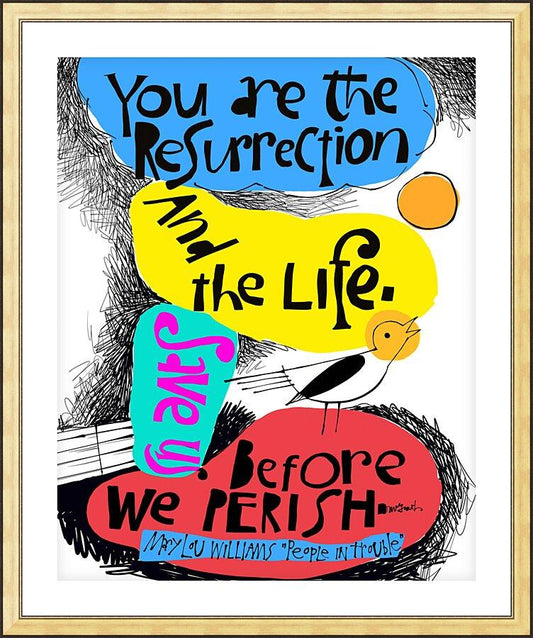 Wall Frame Gold, Matted - Save Us Before We Perish by Br. Mickey McGrath, OSFS - Trinity Stores