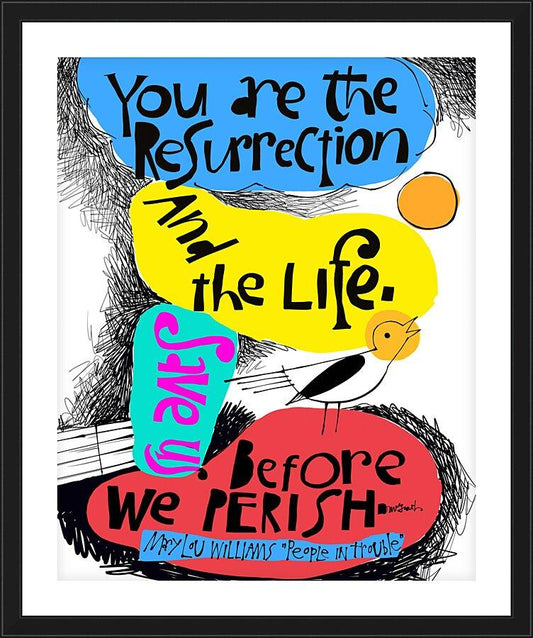 Wall Frame Black, Matted - Save Us Before We Perish by Br. Mickey McGrath, OSFS - Trinity Stores