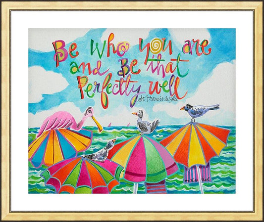 Wall Frame Gold, Matted - Be Who You Are by Br. Mickey McGrath, OSFS - Trinity Stores
