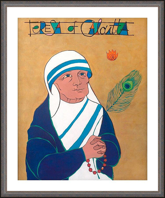 Wall Frame Espresso, Matted - St. Teresa of Calcutta by Br. Mickey McGrath, OSFS - Trinity Stores