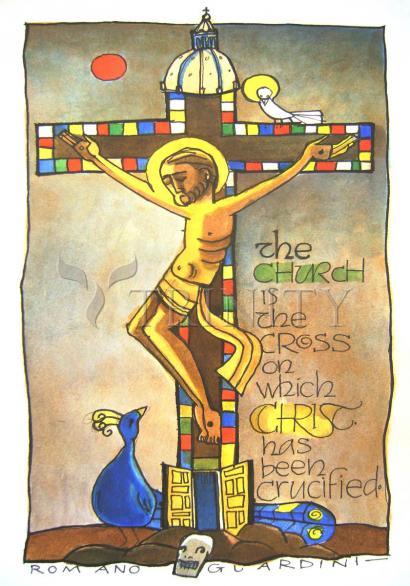 Wall Frame Gold, Matted - Church Cross by Br. Mickey McGrath, OSFS - Trinity Stores