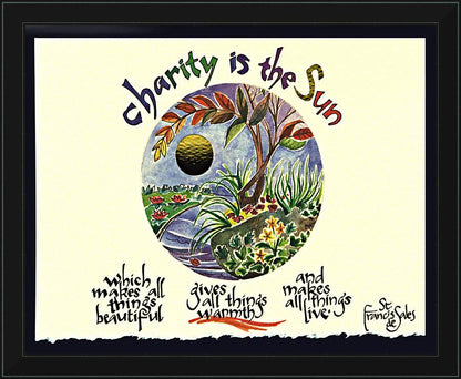 Wall Frame Black - Charity is the Sun by Br. Mickey McGrath, OSFS - Trinity Stores