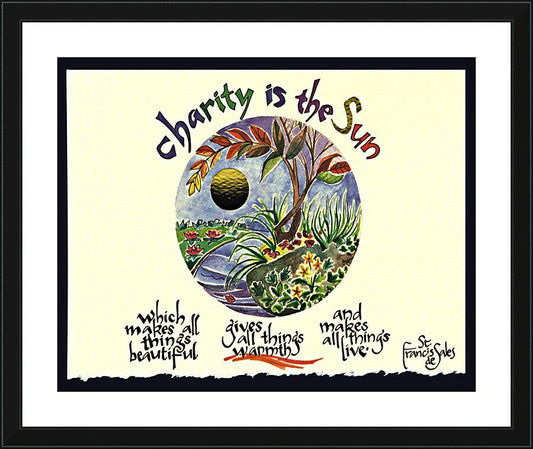 Wall Frame Black, Matted - Charity is the Sun by M. McGrath