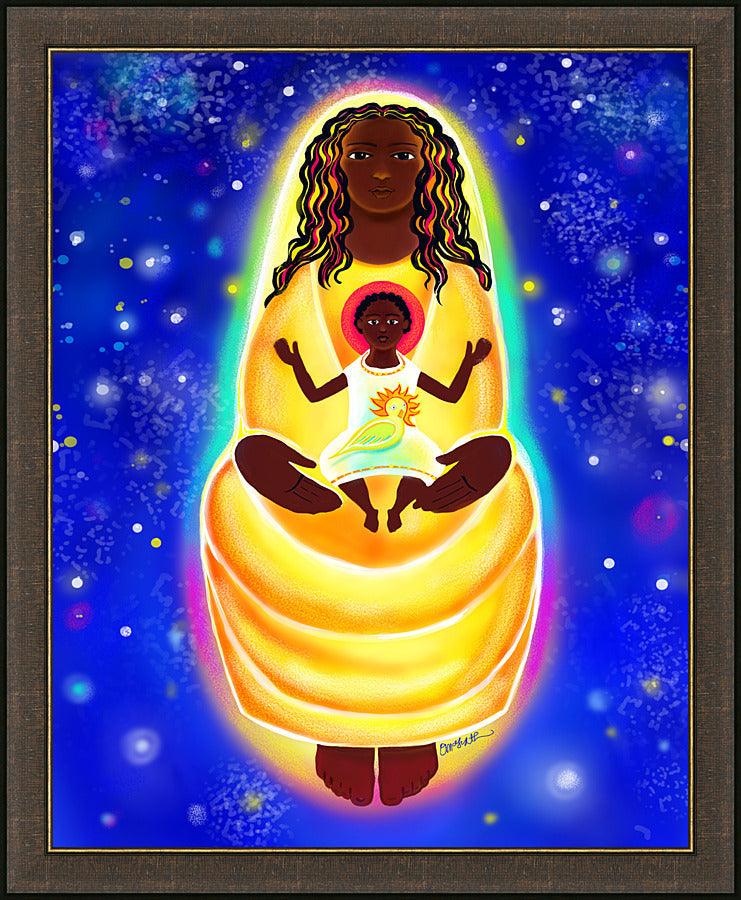 Wall Frame Espresso - Mary, Cosmic Lady of Light by Br. Mickey McGrath, OSFS - Trinity Stores